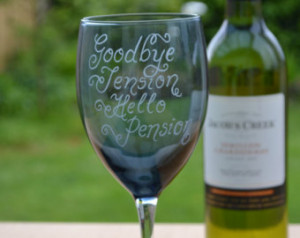 Personalised retirement wine glass gift hand engraved with your ...