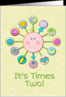 Twins New Baby Congratulations Welcome Cute Clock It’s Times Two ...