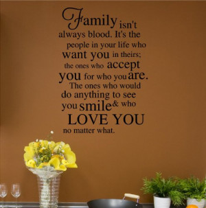 Family Isn’t Always Blood (M) Wall Saying Vinyl Lettering Home Decor ...