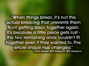 not the actual breaking that prevents them from getting back together ...