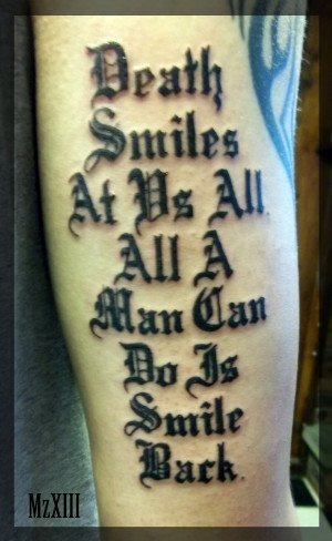 Death Quote Tattoo by MzXIII