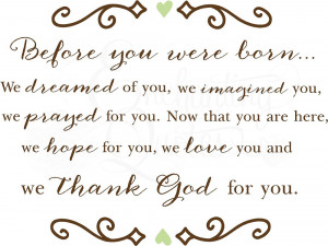 Baby Quotes - Before You Were Born