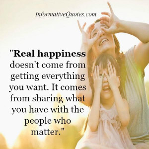 Real happiness doesn’t come from getting everything you want