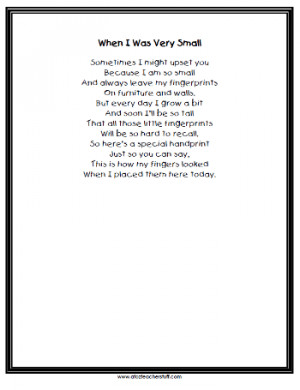 Poem is provided in kid-style font...just add the handprint ...