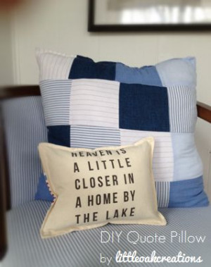 Heaven is a little closer in a home by the lake quote pillow - make ...