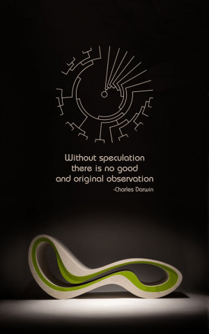 Science art evolutionary biology Darwin quote and phylogenetic tree ...