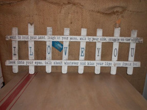 Picket Fence Wall Decor with Love Quote via Etsy