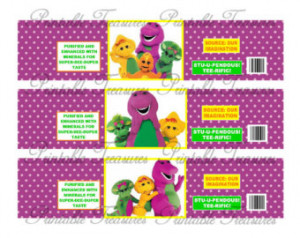 BARNEY AND FRIENDS Water Bottle Lab els Instant Download Printable ...
