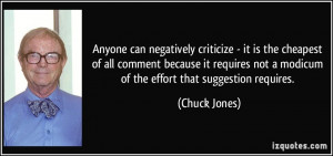 not a modicum of the effort that suggestion requires Chuck Jones