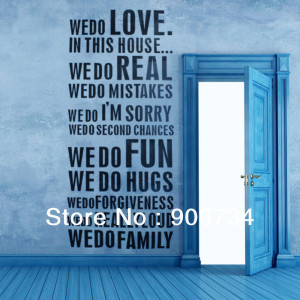6PCS/Set 2013 Hot Sale Home Improvement DIY Family Quotes Decal Wall ...