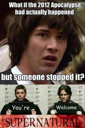 apocalypse, dean winchester, funny, sam winchester, spn, supernatural