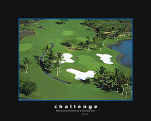 CHALLENGE Golf Course Aerial Motivational Poster - Dalai Lama Quote ...