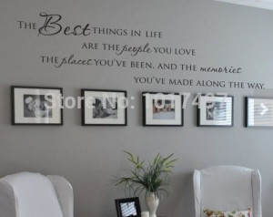 The Best Things In Life Vinyl wall decals ~ Love Memories Wall Quote ...