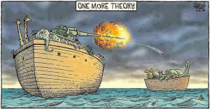 Funny Noah's Ark Cartoon Picture - One more theory