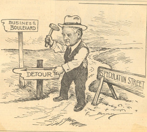 This political cartoon represents Herbert Hoover's reaction to stock ...