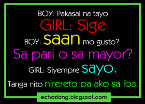 papakasal na tayo girl sige boy saan mo gusto sa pari o sa mayor girl ...
