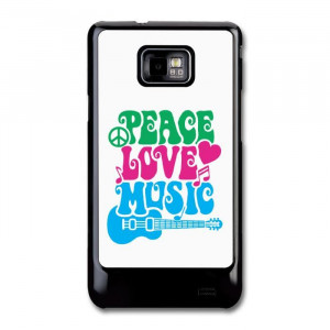 Cool Peace Love Music Quote with Guitar and Hearts New Design coque ...