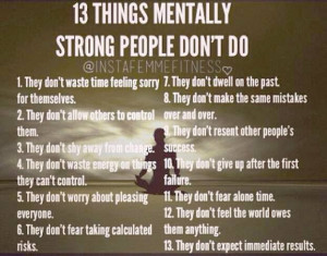 Things Mentally strong people do