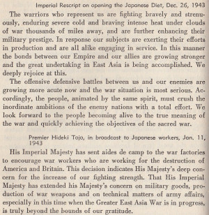 More from the Emperor and more from Tojo.