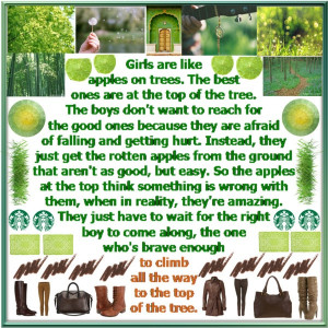 Girls are like apples on trees. by thelifelessnerd on Polyvore