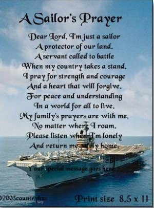 NAVY #1- SAILOR'S PRAYER poem print - no US s/h fee
