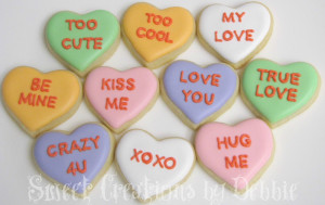 anyway i decided to go with the old candy heart sayings that i ...