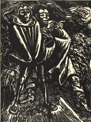 Ernst Barlach woodcut “Faust and Mephistopheles II”