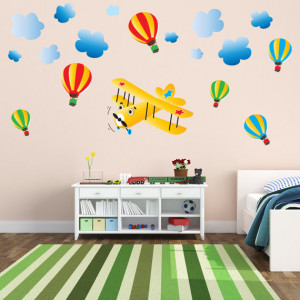 Airplane Aeroplane Wall Sticker Child's Nursery Bedroom Nursery Hot ...