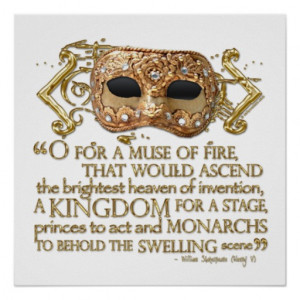 Henry V Quote (Gold Version) Print
