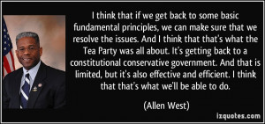 think that if we get back to some basic fundamental principles, we ...