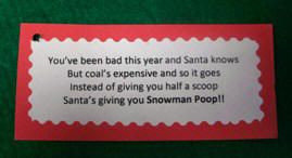 Craft snowman poop from pompoms to give in place of coal; Craft Elf