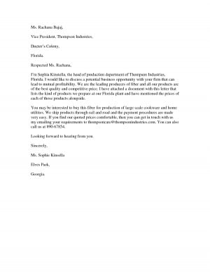 Quotation Cover Letter Sample