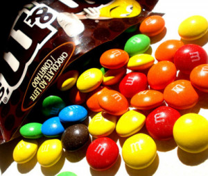 chocolate, colorful, m&m