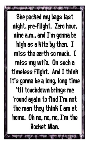 Elton John - Rocket Man - song lyrics,music lyrics, song quotes, music ...