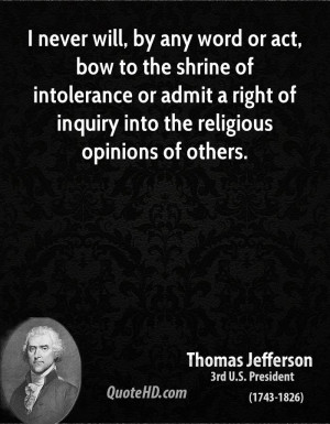... or admit a right of inquiry into the religious opinions of others