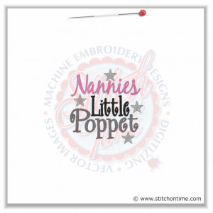 5306 sayings nannies little poppet 4x4 £ 1 70p stitch on time 4x4