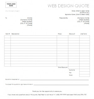 Web Design Quote Template