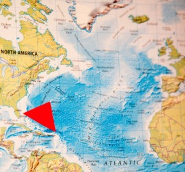 This red triangle shows the location of the Bermuda Triangle.