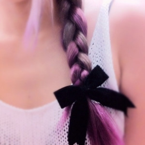cute, hair, love, pretty, quote, quotes, ribbon, violet hair