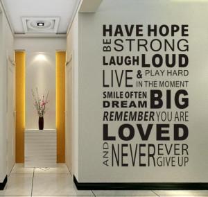 Have Hope Sticker Family Rules Home Decor Quotes Office Decoration ...