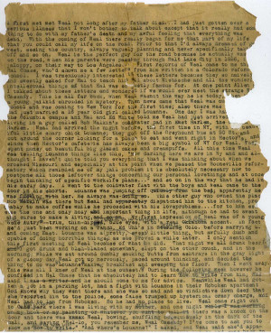 The first page of the manuscript for Jack Kerouac's On the Road .