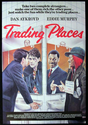 TRADING PLACES 1983 Dan Aykroyd Eddie Murphy 1sht Movie poster ...