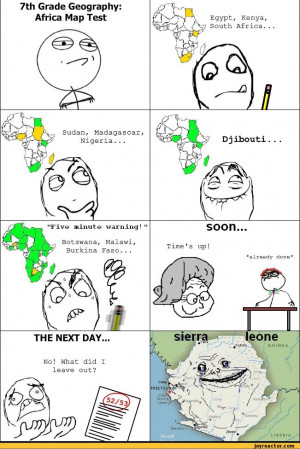 7th Grade Geography: Africa Map Test\ Egypt, Kenya, / \? South Africa ...