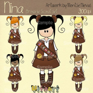 Girl Scout Brownie Clip Art | Brownie girl scout Nina dolls (0226 ...