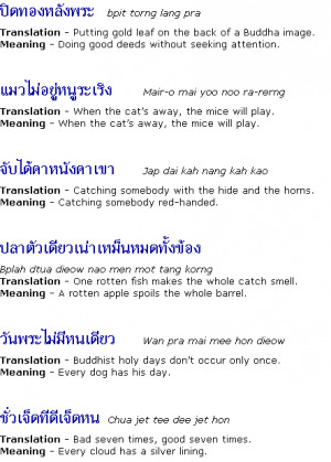 Thai Proverbs - Thai Language