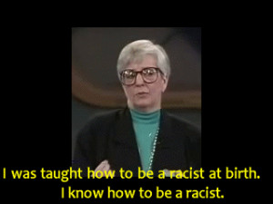Jane Elliot on the Oprah Winfrey Show panel on racism in 1992.