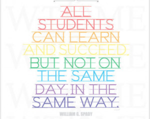 Teacher Print- All Students Can Lea rn And Succeed- Print Design, Wall ...