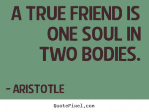 true friend is one soul in two bodies. Aristotle friendship quote
