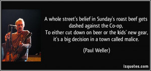 whole street's belief in Sunday's roast beef gets dashed against the ...