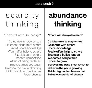 Scarcity thinking vs. Abundance thinking